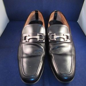 Salvatore Ferragamo 10 Black Leather Mens Shoes
